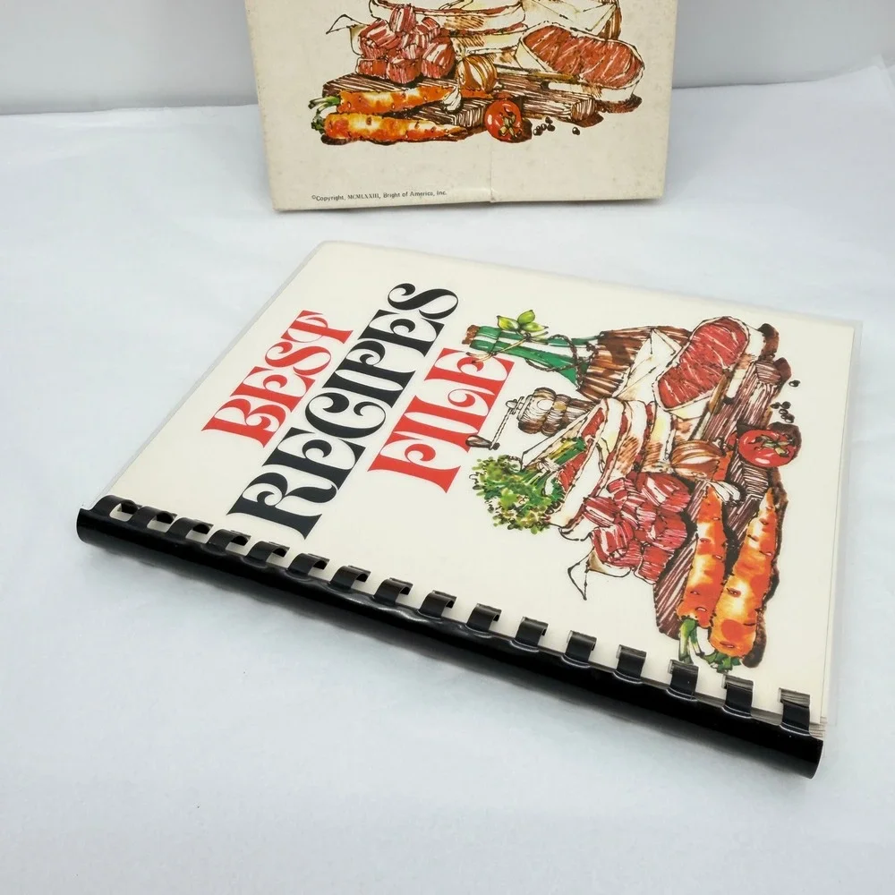 Bright of America Best Recipes File Organizer 1973 VTG Retro Kitchen‎ NOS in Box